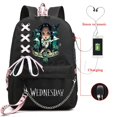 thumbnail image 1 of Wednesday Addams Backpack USB Charge Anime Cosplay School Bags for Boys Girls Gift Capacity Laptop School Mochilas qiuyongming unisex, 1 of 2