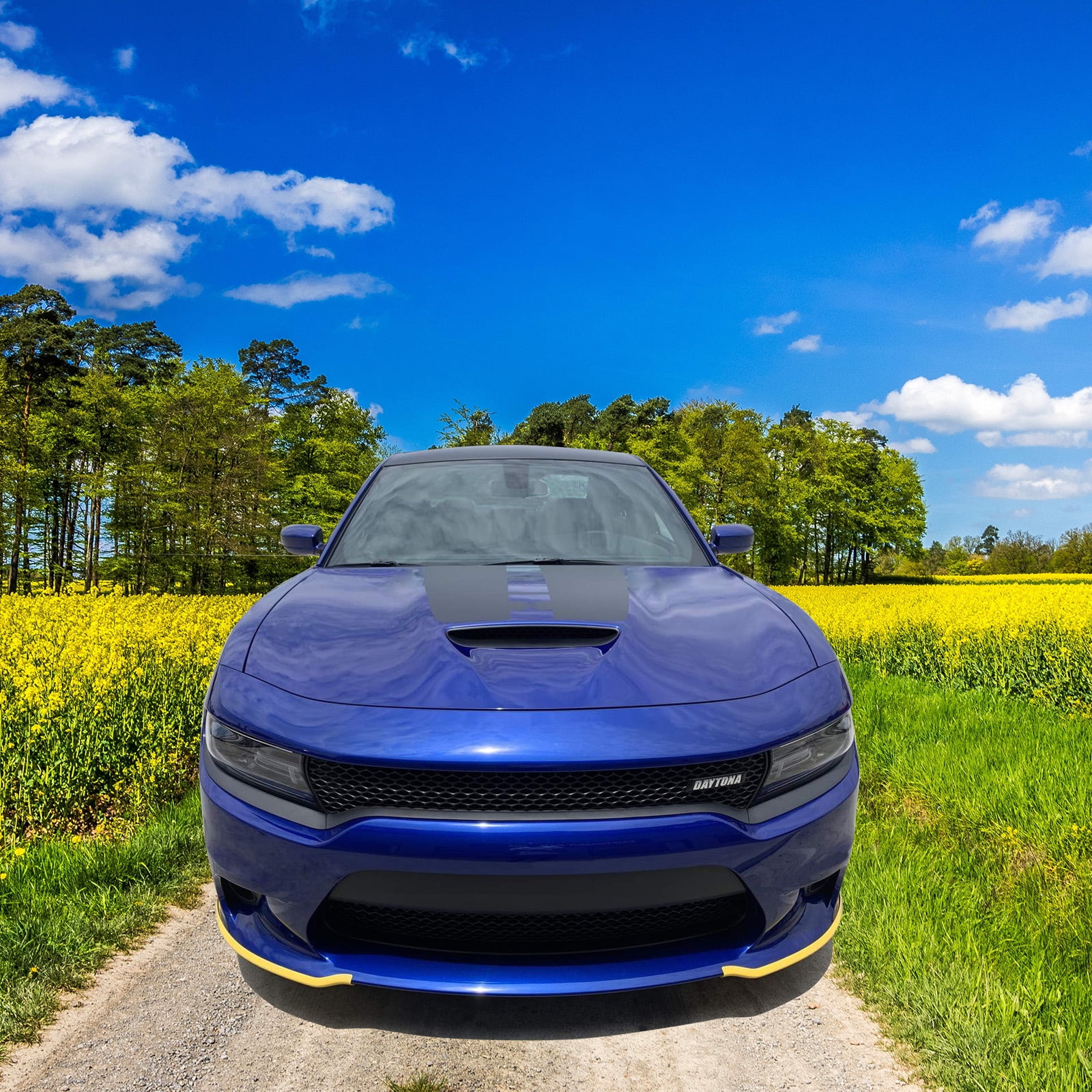 Ikon Motorsports Compatible with 15-23 Dodge Charger SRT Scat Pack Front Bumper Lip Splitter Guard Pair