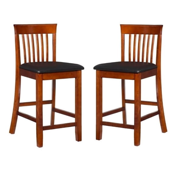 Home Square 2-Piece Furniture 24" Counter Stool Set in Cherry