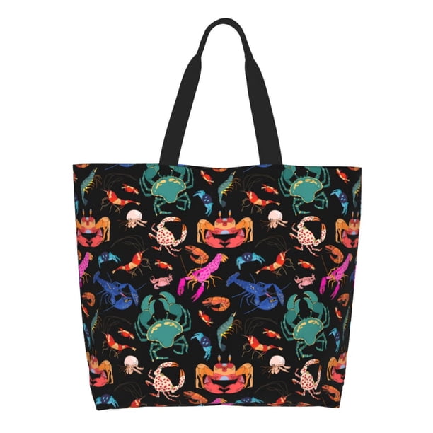 Easygdp Animals Under Water Bolsas Tote para Mujer, Bolsos de Hombro para Viaje, Bolsos de Mano de Gran Capacidad para Compras y Trabajo