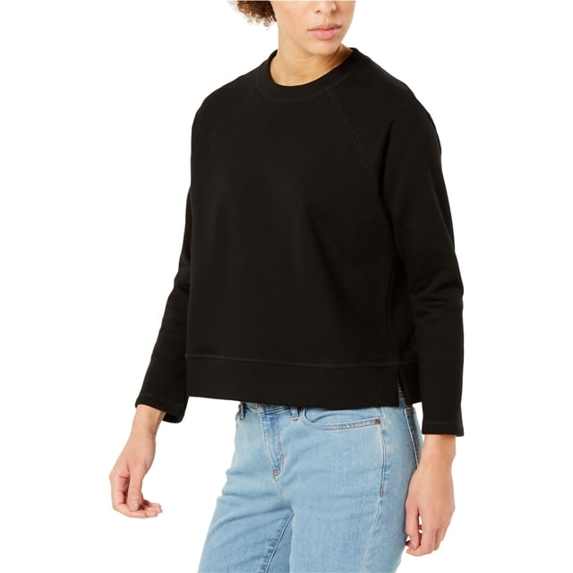 Eileen Fisher - Sudadera de rizo para mujer, color negro, talla mediana Eileen Fisher Camisa de entrenamiento