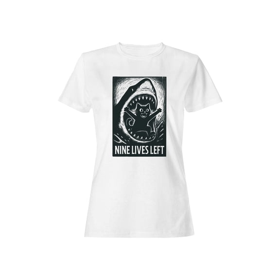 Nine Lives Left: Cat vs Shark Women's T-shirt