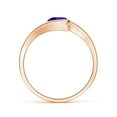 thumbnail image 2 of ANGARA Natural Semi Bezel-Set Solitaire Round Tanzanite Bypass Ring in 14K Rose Gold for Women (Size-6mm) | December Birthstone, Birthday, Anniversary, Jewelry Gift for Women | Natural Tanzanite Ring, 2 of 9