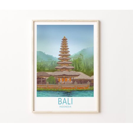 POSTER Bali Indonesia Travel Poster, Bali Indonesia Poster, Bali Indonesia Postcard Custom Travel Print, Bali Personalized Travel Poster-UNFRAMED
