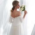 thumbnail image 4 of White Off Shoulder Elegant Prom Dress, 4 of 6