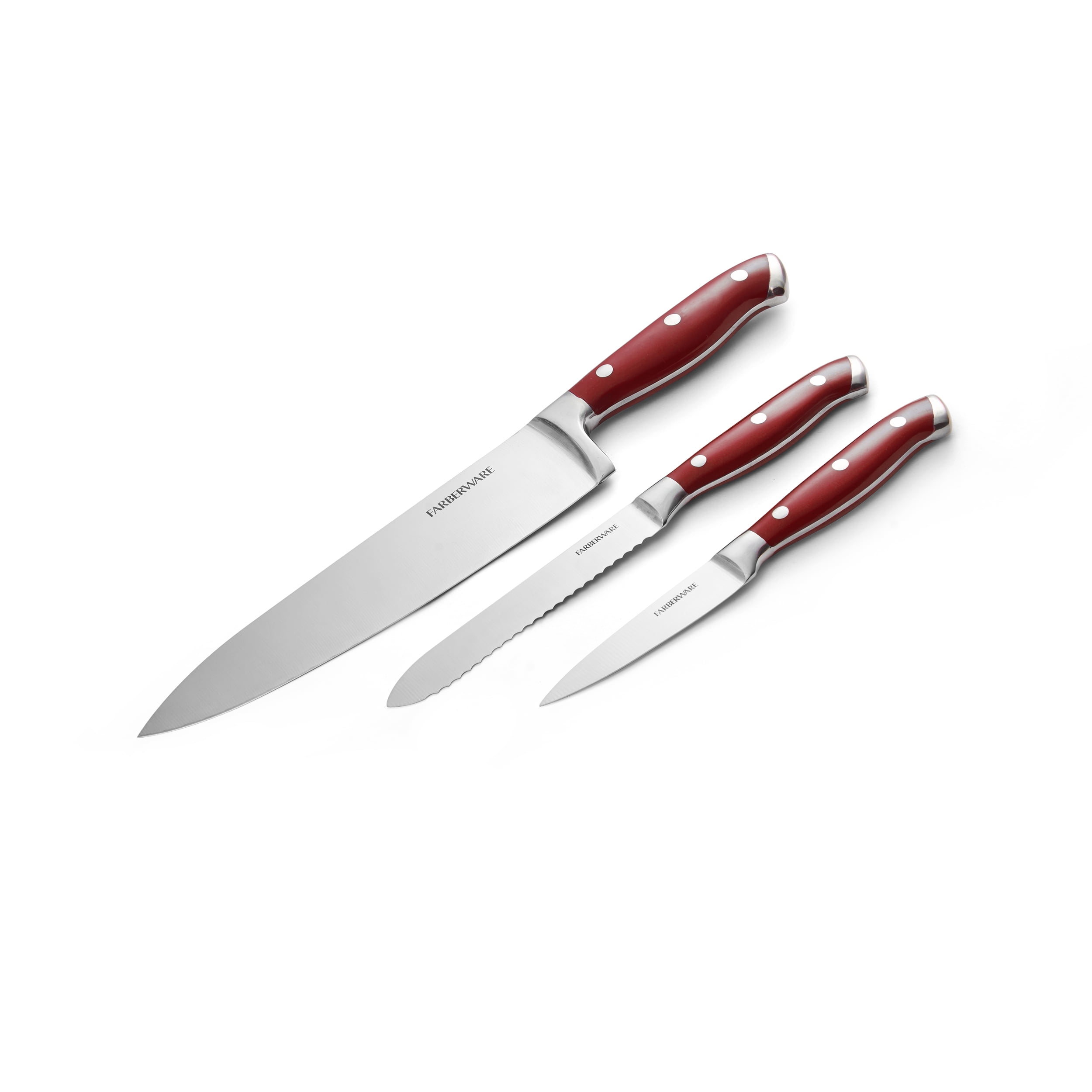 Farberware Red Forged Triple Rivet Chef Knife Set, 2-Piece