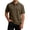 Brown, variant on Men's Cotton Polo Shirts 3-Button Henley Neck Short Sleeve T Shirts Summer Casual Classic Tops, Dark Green 3XL