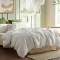 thumbnail image 3 of The Tangerine Store 3-Piece Pure Cotton Duvet Cover Set (102x90 in) - Pure White King Duvet Cover Set with Standard Shams - Pre-Washed, Handmade - Chic Home Decor, 3 of 6