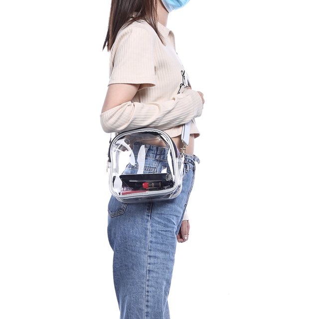 Bolsa De Hombro Bolso cruzados transparentes informales para mujer, de hombro aprobado por el estadio, para teléfono