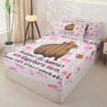 thumbnail image 2 of Homewish Kids Girls Capybara Zipper Full Size Comforter Sets with Fitted Sheet and 2 Pillowcases, Bowknot Flower Zipper Bedding Set, Pink Reversible, 4-Piece, 2 of 6