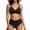 #0198-Black, variant on 2026 New Womens High Waisted Split Swimsuit Set 2-Piece Color Block Bikini Oval Metal Cutout Bathing Suit