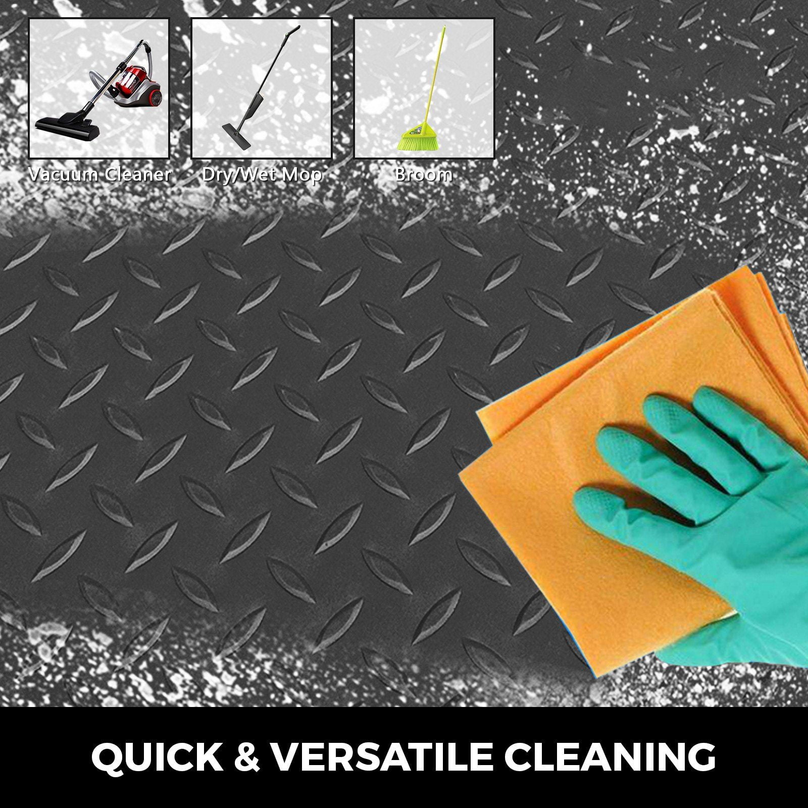 Garage Floor Mats 2 Rolls 17x3.6 Ft Total Coverage 2.5mm Thick PVC Vinyl Flooring for Cars