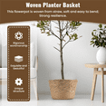 thumbnail image 5 of Straw Weaving Flower Plant Pot Wicker Basket Rattan Flowerpot Storage Handmade Woven Planter M, 5 of 9