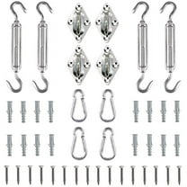 Sun Shade Sail Hardware Kit, Heavy Duty Anti-Rust Rectangle/Square Shade Sail Installation for Lawn and Garden (44 Pcs)