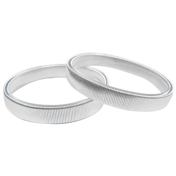 Jumpingount Brazalete de brazo, accesorio de ropa elegante, resorte elástico, superior, decoración de manga, puños, joyería, banda de brazos para Ropa, zapatos y accesorios Miscelánea Plata Jumpingount AP009110-04B