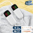 thumbnail image 2 of Heated Electric Blanket Queen Size - 84" x 90" Heating Blanket with Dual Control, 10 Levels & 8 Hours Auto Off, Soft Warm Flannel Gift with Over-Heat Protection, ETL & FCC Certified, 2 of 6