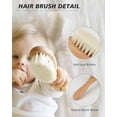 thumbnail image 4 of OPALESQUE 2 Pzas Cepillo para el Cabello Del Bebé, con Mango de Madera, Cerdas de Cabra Suaves Naturales, Cepillo de Cuna para Recién Nacidos y Niños Pequeños, 4 of 7