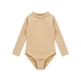 thumbnail image 5 of Zaldita Kids Girls Ballet Dance Gymnastics Fleece Leotard Long Sleeve Nude Bodysuit Athletic Biketard Top Mock Neck 12-13, 5 of 7