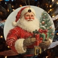 thumbnail image 4 of Ceramics Ornaments Vintage Christmas Santa Claus Double-Sided Ceramics Ornaments Xmas Holiday Holiday Ornament for Home Christmas Tree Decor Housewarming Gift, 4 of 5