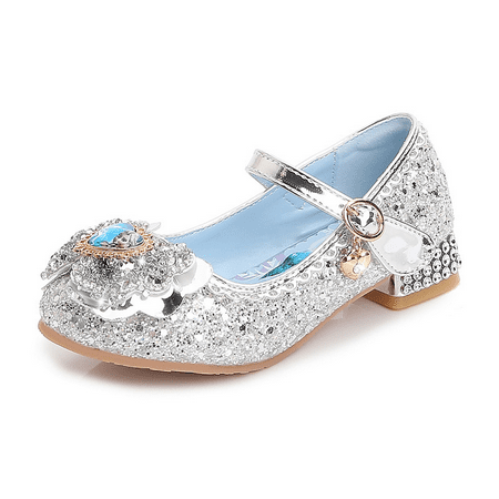 

Girls Dress Shoes - Mary Jane Princess Low Heel Shoes for Kids Girls Rhinestone Sandals Sparkly Dress Shoes Party Wedding Flower Girls Shoes for Kid Toddler
