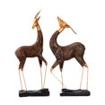 thumbnail image 1 of 2 figuras de gacelas de poliresina, esculturas de mesa, coleccionables artificiales. Marrón, 1 of 9