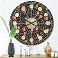 thumbnail image 2 of Designart 'Pink Flowers With Leaves' Mid-Century Modern Wood Wall Clock, 2 of 5