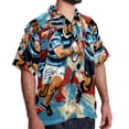 thumbnail image 2 of Football Men's Casual Short Sleeve Button Down Shirts - Printed Summer Beach Tops for Men and Women, 2 of 6