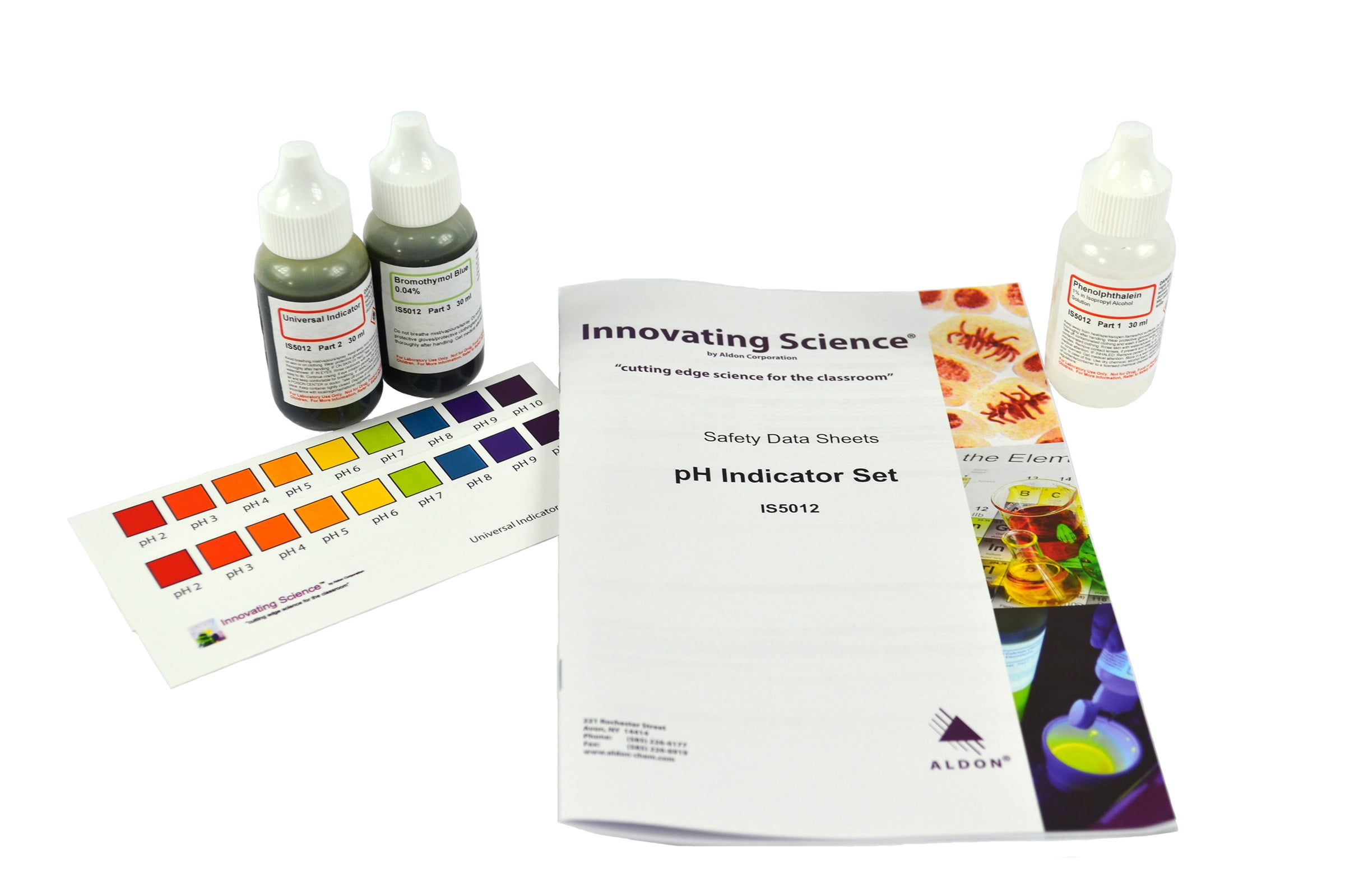 pH Indicator Set Includes 3 Solutions & Color Charts The Curated