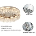 thumbnail image 3 of Miumaeov 23.6'' Modern Crystal Chandelier, Flush Mount Light Fixture, 12 Lights LED Flush Mount Light for Living Room,Bedroom, Hallway, 3 of 10