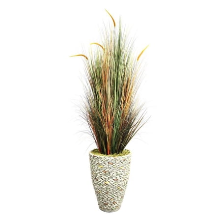 UPC 827250809555 product image for Laura Ashley by Vintage Home 74-in Tall Onion Grass with Cattails in 16-in Fiber | upcitemdb.com