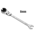 thumbnail image 2 of SEIWEI Ratchet Open End Flare Nut Wrench 8mm Double Open-End Spanner Kit Chrome Vanadium Steel Silver, 2 of 8