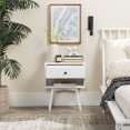 thumbnail image 3 of Mid Century Modern 1-Drawer Bedroom Nightstand in White, 3 of 14