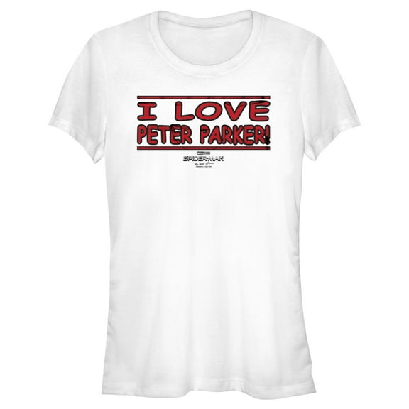 Junior's Marvel Spider-Man: No Way Home I Love Peter Parker Graphic Tee White Large