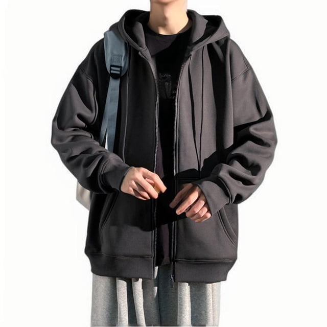 Manteau de Sport pour Hommes Manteaux pour Femmes Homme Couleur Unie Poches Cordon Ample Cardigan à Capuche Manteau Trench pour Hommes