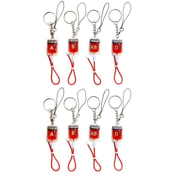 FRCOLOR 8 pcs Little Blood Bags Purse Bag Keychain Blood Style Pendant Keychain Holder