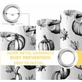 thumbnail image 4 of Fsddascl Black Gray Thanksgiving Blackout Curtains for Bedroom/Living Room, Thermal Insulated Kitchen Curtains, Fall Pumpkins Leaves Watercolor Art Grommet Darkening Window Treatment 27.5"x39"x2, 4 of 6
