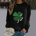 thumbnail image 2 of Aayomet St Patrick's Day Sweatshirt For Women Women's Sweaters Oversized Pullover Sweatshirts Crew Neck Balloon Fashion Casual Tops,Black M, 2 of 3