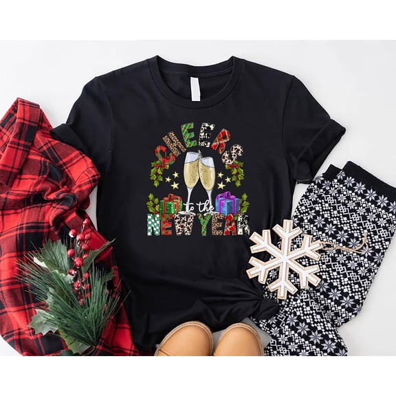 MilkCho Cheers To The New Year Shirt,Happy New Year 2026 Shirt,Women New Year Gift ,Leopard New Year Tee,New Year Party Shirt,New Year's Eve Shirt