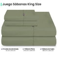thumbnail image 2 of Sabanas Lisas Ubbe, Tamaño King Size, Color Verde Seco, 4 Piezas, 2 of 7