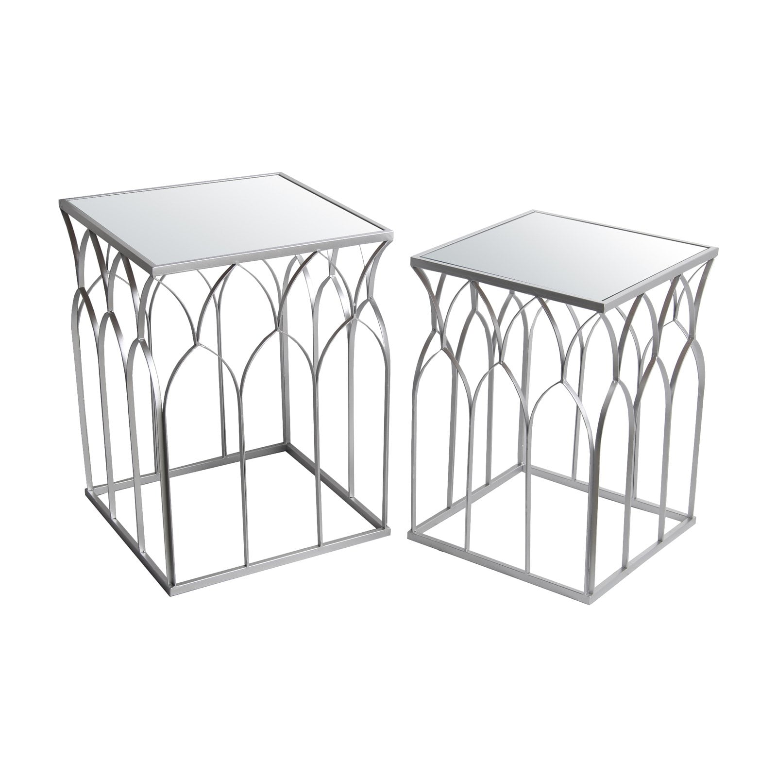 Set Of 2 Silver Stands
