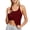 Wine, variant on Fashion Backless U-back Women Vest Cotton Integrated Bra Daily Undershirt Wine S