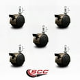 thumbnail image 2 of 2 Inch Antique Metal Hood Twin Caster Locking Nylon Wheel 3/8 Thread Stem Set 5, 2 of 2