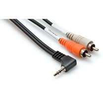 Hosa Technology 3' Right-Angle 3.5mm TRS to Dual RCA Stereo Breakout Y-Cable