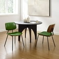 thumbnail image 2 of Green Faux Leather Modern Bentwood Dining Side Chair with Metal Legs in Dining Room, 2 of 6