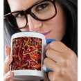 thumbnail image 2 of 3drose, Dried Red Peppers - Chili, Chili Pepper, Chilli, Chilli Peppers, Pepper, Peppers, Red, 15oz Two-tone Blue Mug, 2 of 6