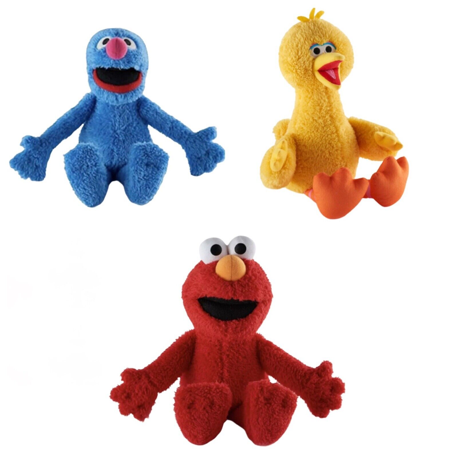 Elmo Big Bird & Grover 3 Doll Set 15” Plush Kohl's Soft Stuffed Animal