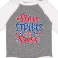 thumbnail image 4 of Inktastic 4th of July Stars Stripes and Sass Blue and Red Stars Girls Long Sleeve Baby Bodysuit, 4 of 5