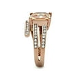 thumbnail image 4 of Women's Stainless Steel Rose Gold Princess Cut Champagne Zirconia Cocktail Ring Size 6, 4 of 5