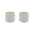 thumbnail image 2 of Diamond Queen 10kt Yellow Gold Mens Diamond 3D Square Stud Earrings 1/4 Cttw, 2 of 2