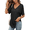 Black, variant on Cuteduck Women's Short Sleeve V-Neck T-Shirt – Loose Fit Solid Color Soft Summer Top – Casual Everyday Essential S-2X